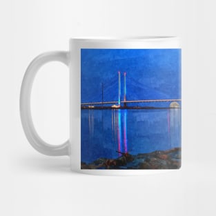 Indian River Inlet Bridge Painterly Full Moon Mug